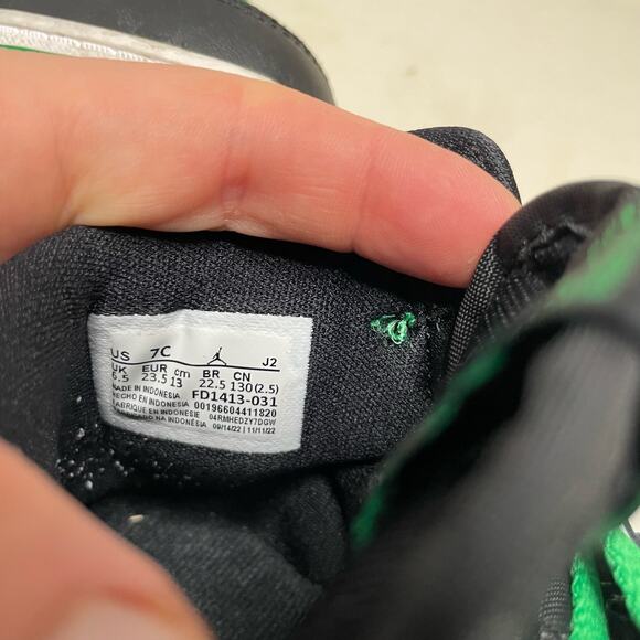 Nike Air Jordan 1 Retro High OG TD Lucky Green FD1413-031 Toddler Size 7C - Picture 9 of 10